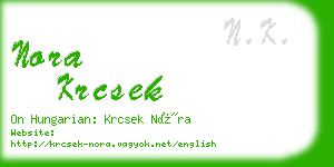 nora krcsek business card